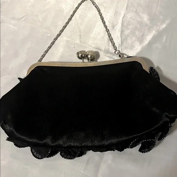 Elegant  vintage Black Evening Clutch - Picture 2 of 3